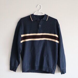 Arnold Palmer Mens Blue Sz S Polo Ribbed Pullover Collared Comfy Sweater